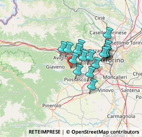 Mappa Via Bruino, 10090 Trana TO, Italia (9.81118)