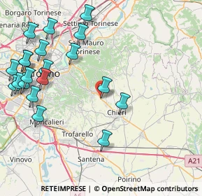 Mappa Via Chieri, 10025 Pino torinese TO, Italia (10.468)