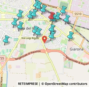 Mappa Via Giulio Pastore, 29122 Piacenza PC, Italia (1.072)