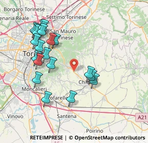 Mappa Via Chieri, 10125 Pino torinese TO, Italia (8.1485)