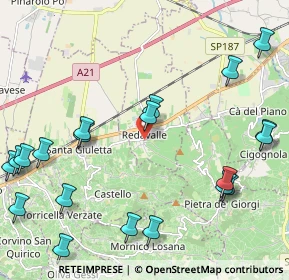 Mappa Via Roma, 27050 Redavalle PV, Italia (2.806)