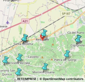 Mappa Via Roma, 27050 Redavalle PV, Italia (2.88182)