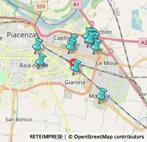 Mappa Strada Anselma, 29122 Piacenza PC, Italia (1.49333)