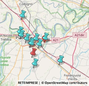Mappa Strada di Cortemaggiore, 29122 Roncaglia PC, Italia (6.64083)