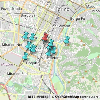 Mappa Via Peveragno, 10126 Torino TO, Italia (1.28615)