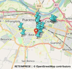 Mappa Via Luigi Dodi, 29122 Piacenza PC, Italia (1.21333)
