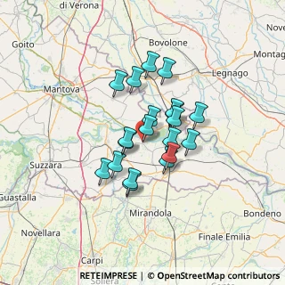 Mappa Piazza Italia, 46020 Quingentole MN, Italia (9.686)