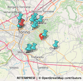 Mappa Strada Pietra del Gallo, 10025 Pino Torinese TO, Italia (6.92714)