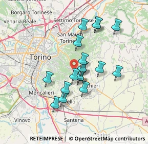 Mappa Via Verdina, 10125 Pino torinese TO, Italia (5.84722)