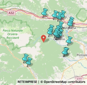 Mappa Via Frazione Prè - Fieul, 10094 Giaveno TO, Italia (7.375)