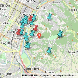 Mappa Strada della Creusa, 10133 Torino TO, Italia (1.9565)
