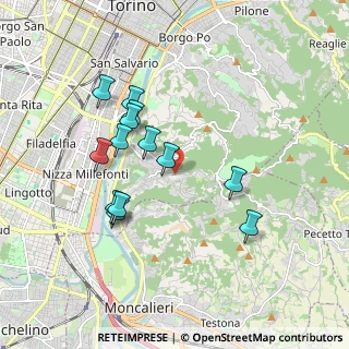 Mappa Strada della Creusa, 10133 Torino TO, Italia (1.69692)
