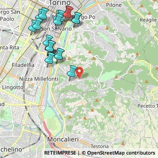 Mappa Strada della Creusa, 10133 Torino TO, Italia (2.5985)