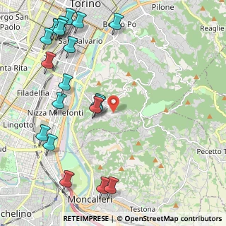 Mappa Strada della Creusa, 10133 Torino TO, Italia (2.8145)