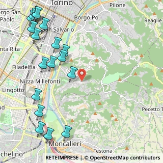 Mappa Strada della Creusa, 10133 Torino TO, Italia (2.92778)