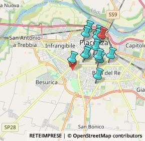 Mappa Via Camillo Tassi, 29122 Piacenza PC, Italia (1.44538)