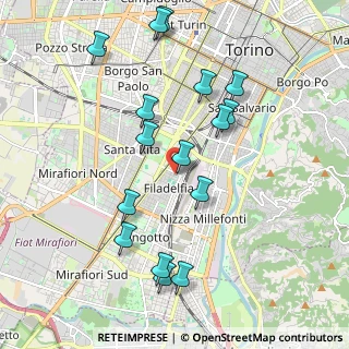 Mappa Via Erasmo da Rotterdam, 10134 Torino TO, Italia (2.09125)