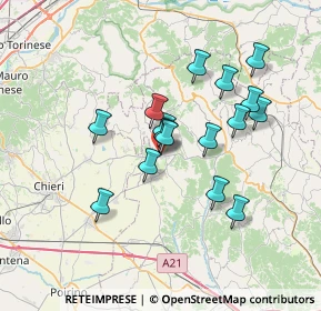 Mappa Via Guglielmo Marconi, 14022 Castelnuovo Don Bosco AT, Italia (6.05063)
