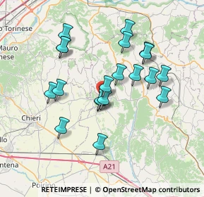 Mappa Via Guglielmo Marconi, 14022 Castelnuovo Don Bosco AT, Italia (6.6675)