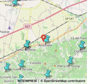 Mappa Via Alessandro Manzoni, 27050 Redavalle PV, Italia (3.326)