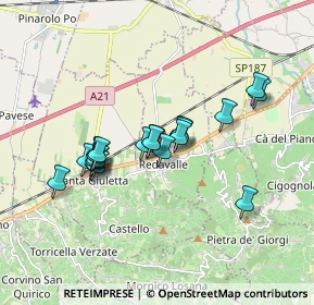 Mappa Via Alessandro Manzoni, 27050 Redavalle PV, Italia (1.4605)