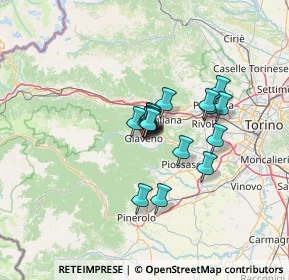 Mappa Via C. L. N, 10094 Giaveno TO, Italia (8.49941)