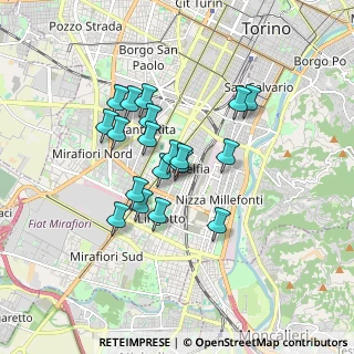 Mappa Via Madonna delle Rose, 10134 Torino TO, Italia (1.36895)