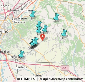 Mappa Via Cesole, 10020 Andezeno TO, Italia (5.67)