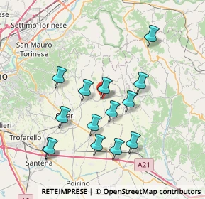 Mappa Via dell'Industria, 10020 Arignano TO, Italia (7.21143)