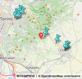 Mappa Via del Turco, 10025 Pino torinese TO, Italia (5.2275)