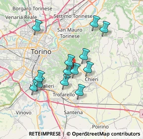 Mappa Via del Turco, 10025 Pino torinese TO, Italia (6.23)
