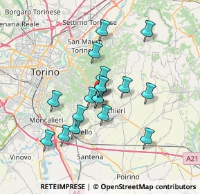 Mappa Fermata 2868 - LEONCAVALLO, 10025 Pino Torinese TO, Italia (5.76944)