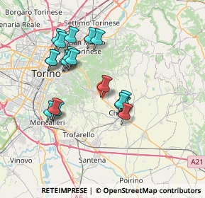 Mappa SS 10 KM. 12+400, 10025 Pino Torinese TO (6.814)