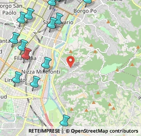 Mappa Strada Comunale di Cavoretto, 10133 Torino TO, Italia (3.2125)