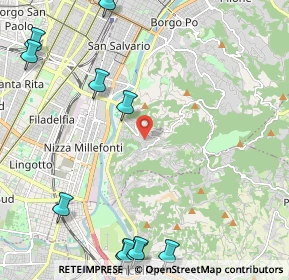 Mappa Strada Comunale di Cavoretto, 10133 Torino TO, Italia (3.25615)