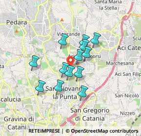 Mappa Via per Aci Bonaccorsi, 95037 San Giovanni La Punta CT, Italia (1.43385)