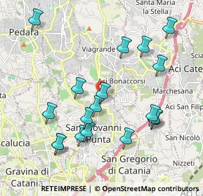 Mappa Via per Aci Bonaccorsi, 95037 San Giovanni La Punta CT, Italia (2.34444)