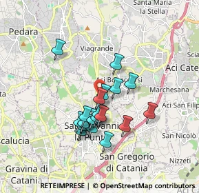 Mappa Via per Aci Bonaccorsi, 95037 San Giovanni La Punta CT, Italia (1.612)