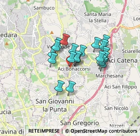 Mappa Via Pauloti, 95020 Aci Bonaccorsi CT, Italia (1.3885)