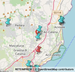 Mappa Via Guglielmo Marconi, 95020 Aci Bonaccorsi CT, Italia (7.16278)