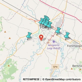 Mappa Via Aurelio Silvestrini, 47121 Forlì FC, Italia (3.36909)