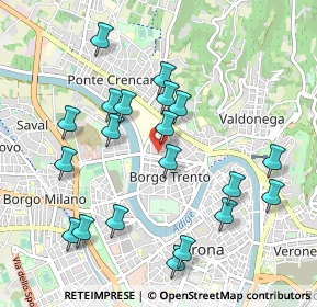 Mappa Via Tolosetto Farinati degli Uberti, 37126 Verona VR, Italia (1.015)
