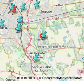 Mappa Via Canzo, 20068 Peschiera Borromeo MI, Italia (6.70667)
