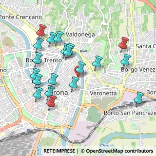 Mappa Via Dietro S. Sebastiano, 37121 Verona VR, Italia (1.021)