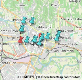 Mappa Via Cappello, 37121 Verona VR, Italia (1.35692)