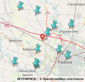 Mappa Via Camillo Benso Cavour, 35030 Rubano PD, Italia (4.57636)