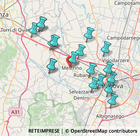 Mappa Via Toscanini, 35035 Mestrino PD, Italia (7.24444)