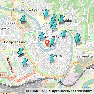 Mappa Piazza Arsenale, 37121 Verona VR, Italia (1.08737)