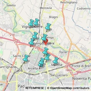 Mappa Via Giuseppe Favaretto, 35133 Padova PD, Italia (1.68583)
