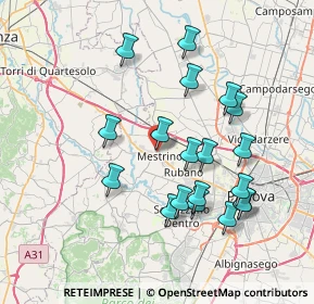 Mappa Via Damiano Chiesa, 35035 Mestrino PD, Italia (7.30842)